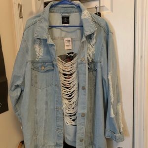 Distressed Light Wash Denim Jacket